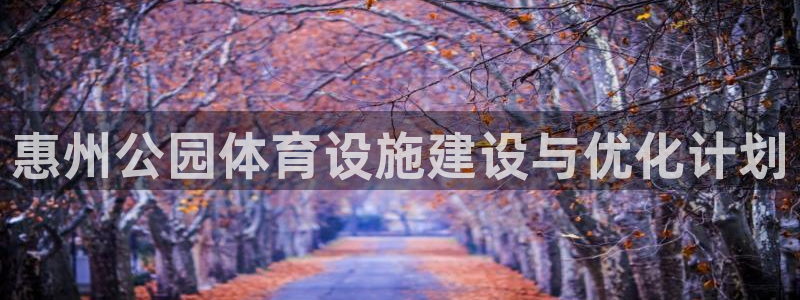 意昂体育4平台：惠州公园体育设施建设与优化计划